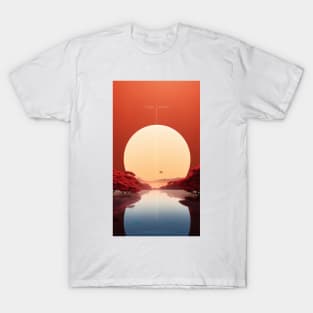 an abstract print of a sunset in space T-Shirt